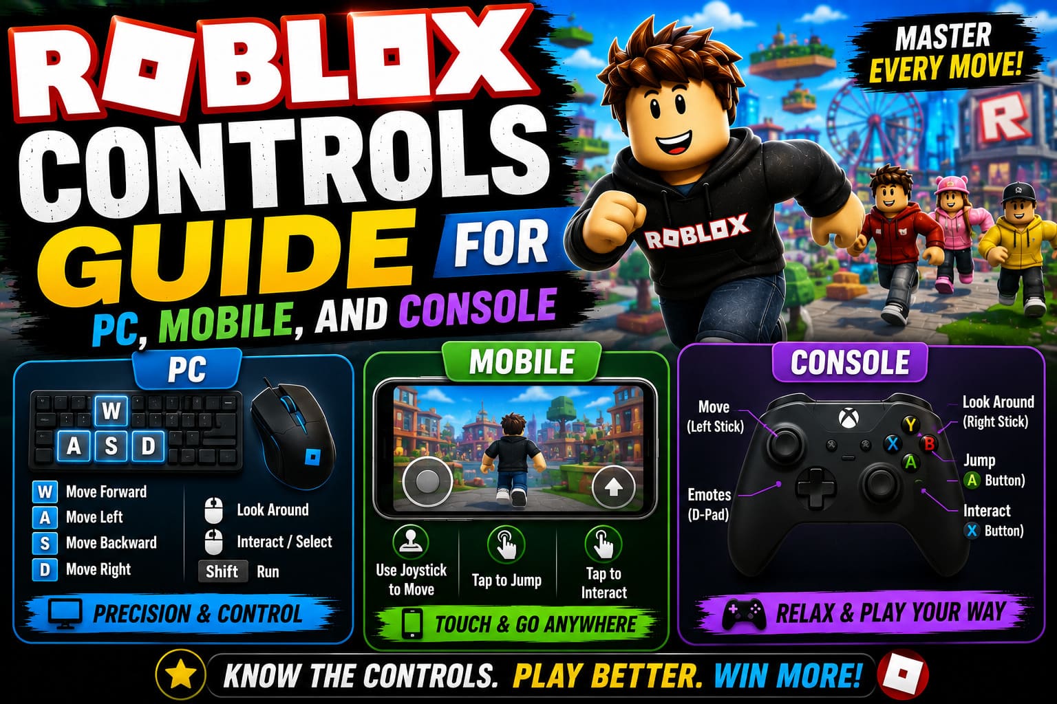 Roblox Controls Guide for PC, Mobile, and Console