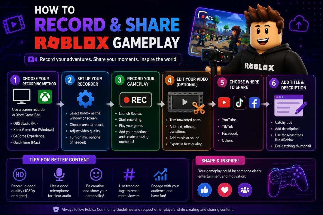 How to Record and Share Roblox Gameplay